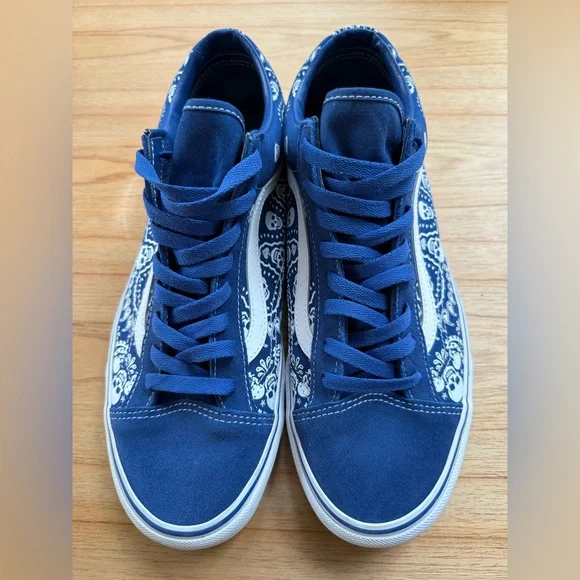 Vans Old Skool Navy Bandana Skull Print Sneakers | Men’s Size 13 - Picture 4 of 10